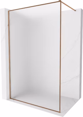 Mexen Kioto-XF paroi de douche Walk-in avec cadre 50 x 202 cm, givrée 10 mm, or rose – 800-050-104-60-30-X