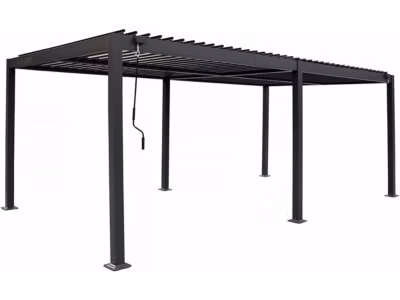 Pergola bioclimatique autoportante en aluminium « Kensington »  3 x 6 m  Gris