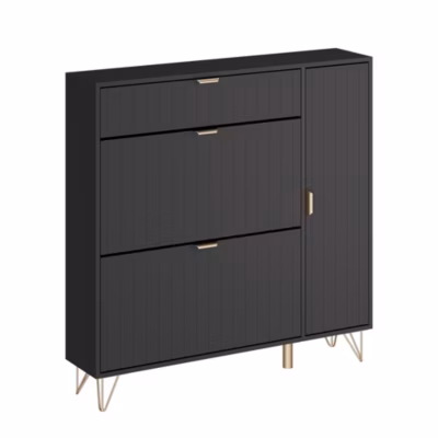 Vicco Armoire à chaussures Noir 108×107.5cm