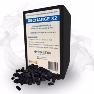 Recharge filtre anti-odeurs fosse septique au charbon actif Anti-H2S – HYDRODIV