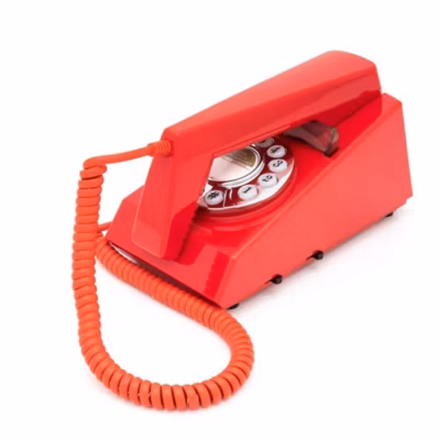 Téléphone vintage bouton poussoir – TRIM rouge – GPO – Téléphone fixe Rouge Rouge