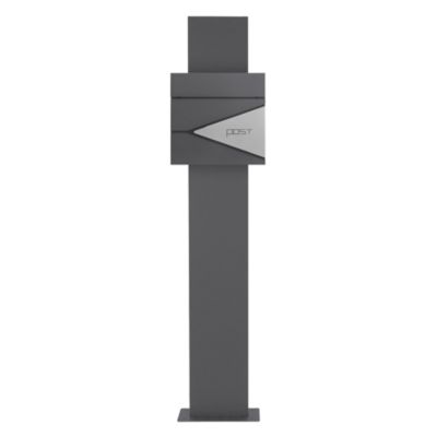 Boîte aux lettres sur pied boîte postale acier anthracite/argent design moderne