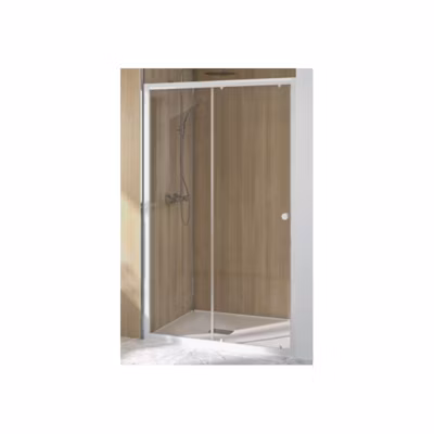 Porte coulissante SUPRA III C 140cm blanc verre transparent KINEDO PA1542BTN