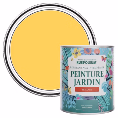 Peinture Jaune pour Jardin et terrasse, Finition Brillante – RUST-OLEUM – Gelée de citron 750ml