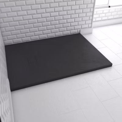 Receveur à poser en matériaux composite SMC – Finition ardoise noire – 90x120cm – ROCK 2 BLACK 90