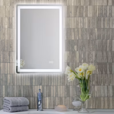 Miroir de salle de bain LED 60x80cm anti buée à luminosité variable rectangulaire LuxuryBain