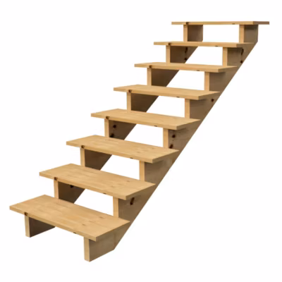 BERLIN Escalier extérieur bois 8 marches H 139cm L-100cm – sans contre marche
