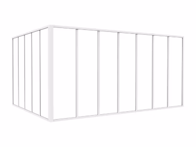 Verrière d&rsquo;angle d&rsquo;atelier en aluminium thermolaqué – L210 x L150 x H105 – Blanc – BAYVIEW