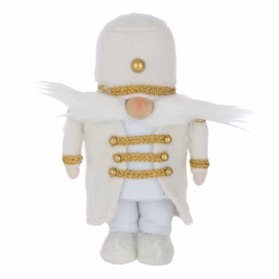 Statuette Déco « Soldat » 28cm Blanc & Or