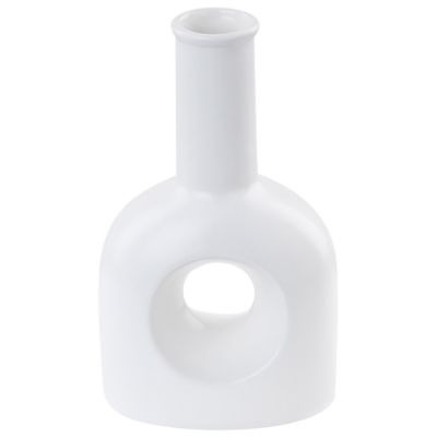 Vase à fleurs THEBES Céramique 22 cm Blanc