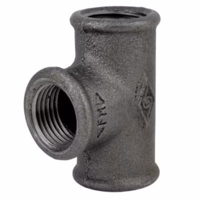 Té – T égal femelle fonte noire  – 20x27mm (3/4 »)