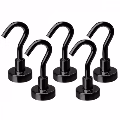 Lot de 5 crochets magnétiques – KN16 – Noir