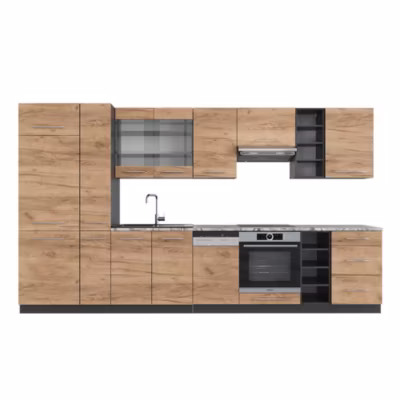 Vicco Cuisine Chêne doré/anthracite 355cm , PT Marbre