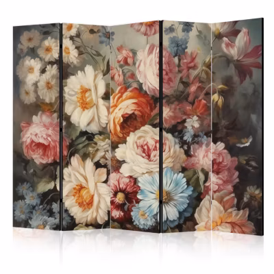 Paravent -Belles Fleurs de Jardin aux Couleurs Pastel