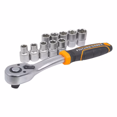 Kit clé à cliquet réversible + 10 douilles  Fischer Darex