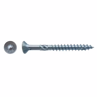 50 Vis pour Construction Bois Tête Fraisante Torx T40 8 x 360 mm – Zingué blanc – D-Work