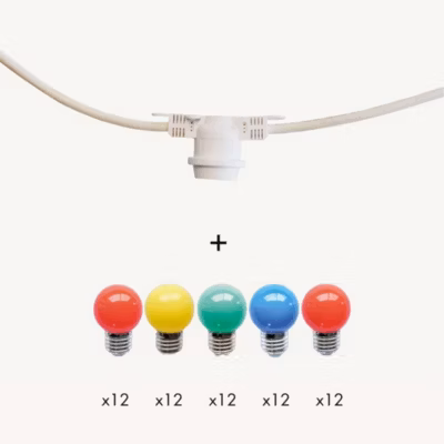 Guirlande guinguette Festival E27 – 20m prolongeable – Chromex