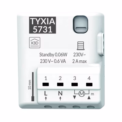 Récepteur sans fil Tyxia 5731 pour brise soleil orientable, store vénitien et store banne – Delta Dore