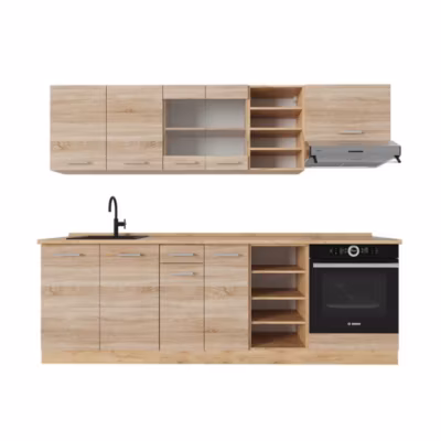 Vicco Cuisine Sonoma/Chêne doré 240cm sans PT