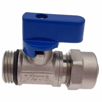Lot de 1 Vanne à bille sphérique 1/2&Prime;x16 pour tube PER diam16 Bleu