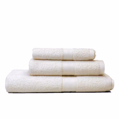 Kit De Serviettes En Coton Teddy En Différentes Tailles Ivoire