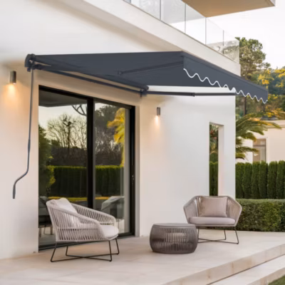 Store banne monobloc VECCHIO 2,5m x 2m – Toile premium 320g/m2 Gris