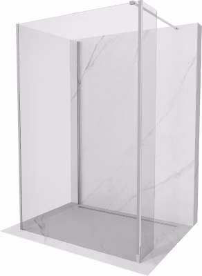 Mexen Kioto paroi de douche Walk-in 125 x 100 x 40 cm, transparent, chrome – 800-125-100-221-01-00-040