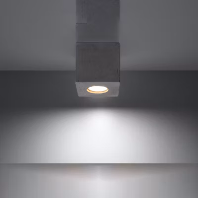 Plafonnier en béton 1 ampoule 3000K – 10x10x10cm Sollux