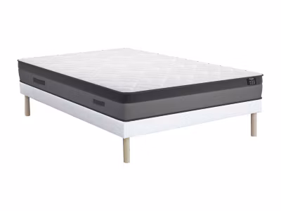 Ensemble 160 x 200 cm sommier + matelas ressorts ensachés et mémoire de forme ép.24cm – ILLUSION de YSMÉE