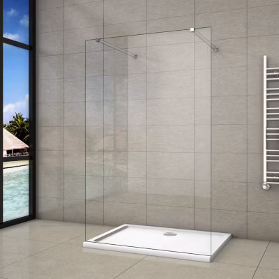 Paroi de douche à l&rsquo;italienne 2 côtés ouvrants – Verre 8mm anticalcaire – 2 barres de fixation extensibles 73-120cm – 88×200 cm