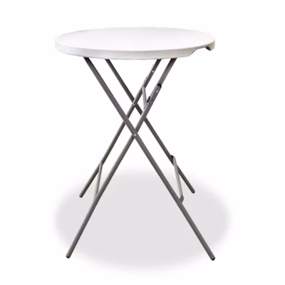 Table haute pliable, table cocktail d&rsquo;extérieur, table de jardin avec pieds en acier-Diamètre 80 x Hauteur 110 cm-