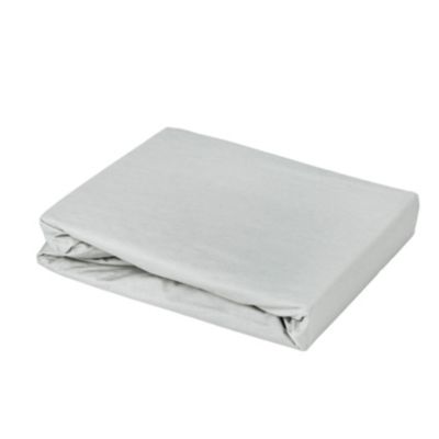 Drap housse élastiqué en 100% coton peigné (85×195 cm – Gris Perle)