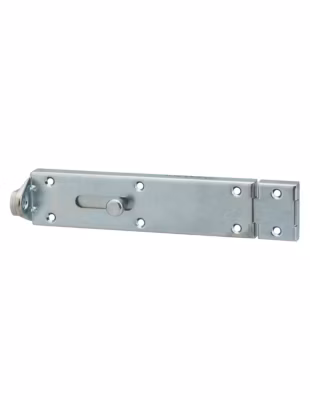 Verrou porte cadenas, longueur 250mm, pêne plat coulissant, gâche en acier cambré, acier zingué – THIRARD