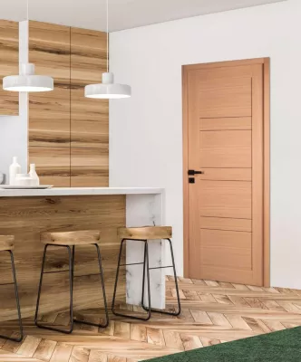 Bloc porte bois en chêne européen CASSIOPEIA 830 droite 1 panneau en huisserie de 92