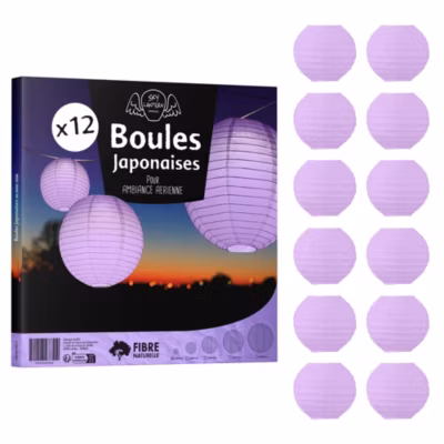 Lot de 12 Boules Japonaises Parme 10 cm