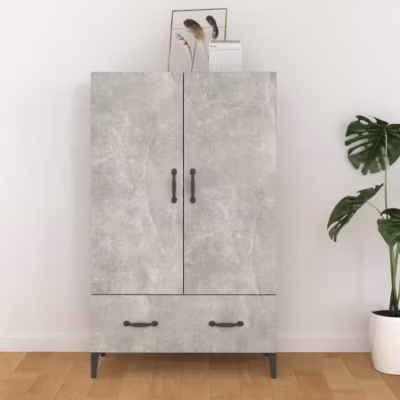 812541 vidaXL Buffet Gris béton 70x31x115 cm Bois d&rsquo;ingénierie