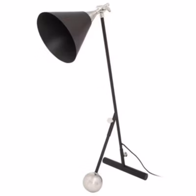 Lampe à Poser Industriel « Celeste » 76cm Noir & Argent