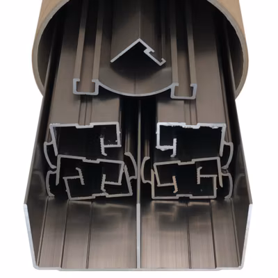 Kit de quincaillerie Styldoor en alu pour placard coulissant avec freins et balais H2.5m x L3m, 3 vantaux, finition Inox Brossé
