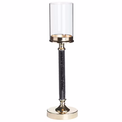 Bougeoir ABBEVILLE Verre 48 cm Noir
