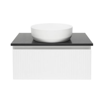 Meuble de salle de bain avec comptoir en granit SAT Evolution 78x30x44,8 cm blanc mat (SATEVO80WMZ)