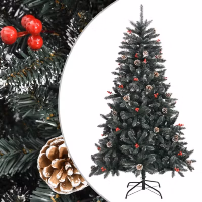 Sapin de Noël artificiel avec support Vert 150 cm PVC vidaXL