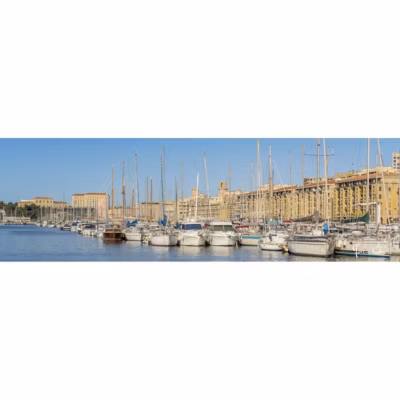 Tableau sur toile vieux port de marseille 30×97 cm Fabriqué en France