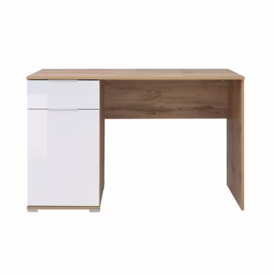 Bureau 1 porte 1 tiroir Selma Blanc et Bois