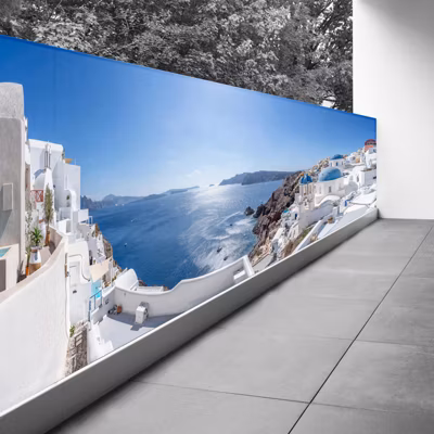 Brise vue Trompe l&rsquo;oeil – 120×332 cm – Santorin 3617689695594
