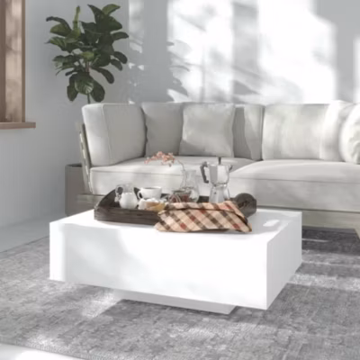 Table basse,Table Salon,Table d&rsquo;appoint Blanc 85x55x31 cm Bois d&rsquo;ingénierie