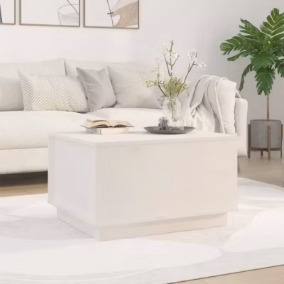 813416 vidaXL Table basse Blanc 60x50x35 cm Bois massif de pin