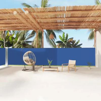 vidaXL Auvent latéral rétractable Bleu 160×1200 cm 318070
