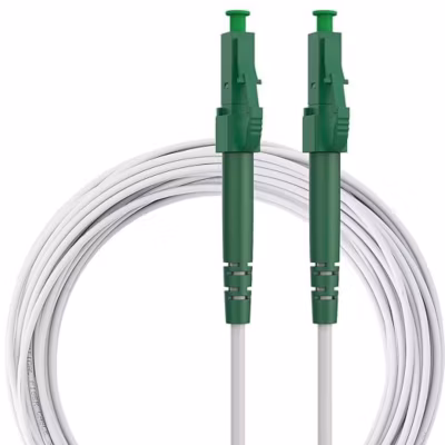 Elfcam – Câble Fibre Optique LC/APC à LC/APC – 2m (Blanc), Jarretière Optique Simplex Monomode 9/125um LSZH