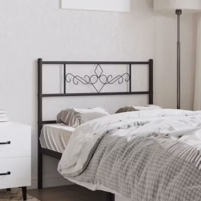 vidaXL Tête de lit métal noir 100 cm 355296