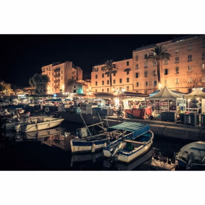Tableau sur toile ajaccio by night 30×45 cm Fabriqué en France
